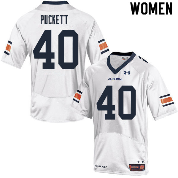 Women's Auburn Tigers #40 Jacoby Puckett White 2020 College Stitched Football Jersey